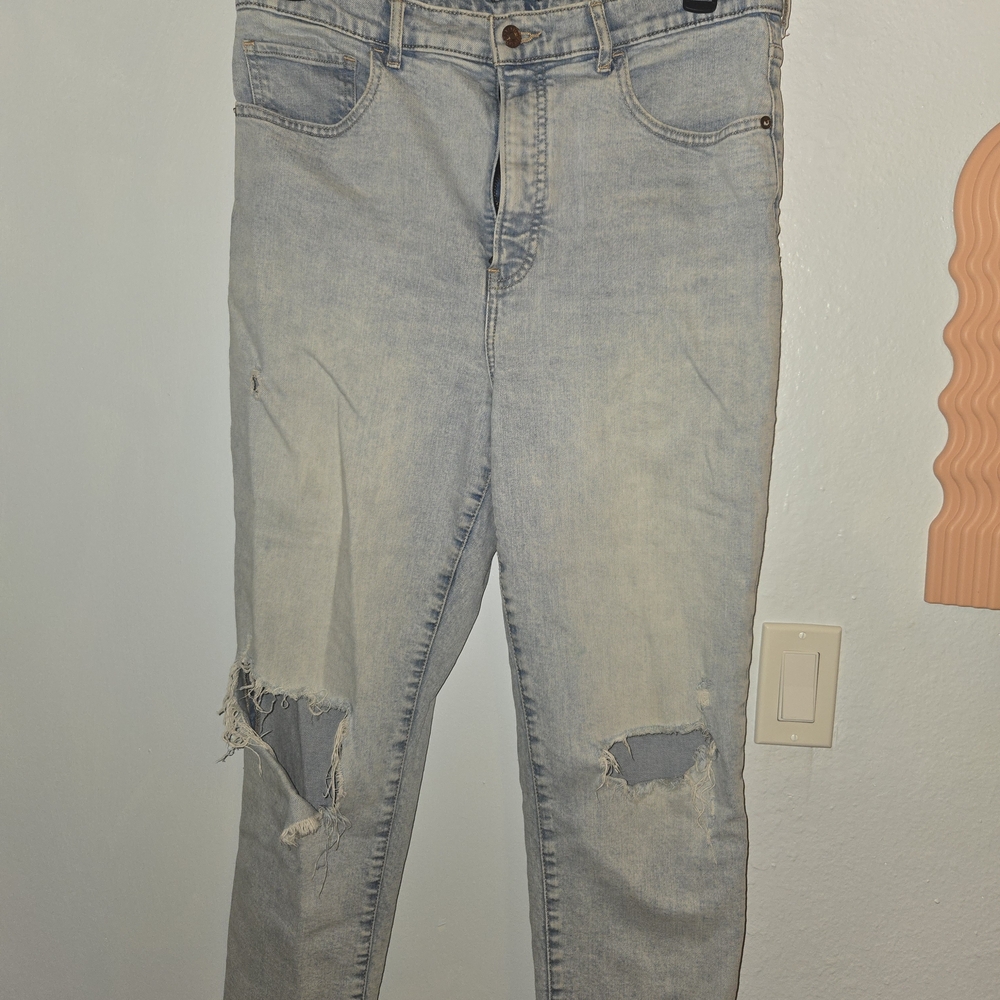 Express Light Blue Distressed Jeans